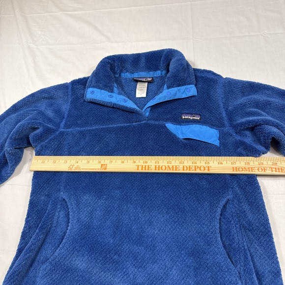 SWEATER JACKET Patagonia Women MEDIUM Snap T Pullover Furry Fleece - Picture 5 of 8